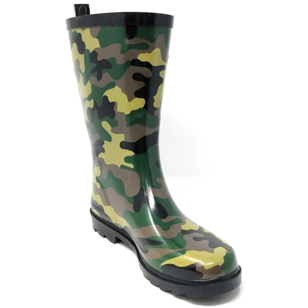 Women's Rainboots, Mid Calf Rubber Rain Boots, #6032, Camo